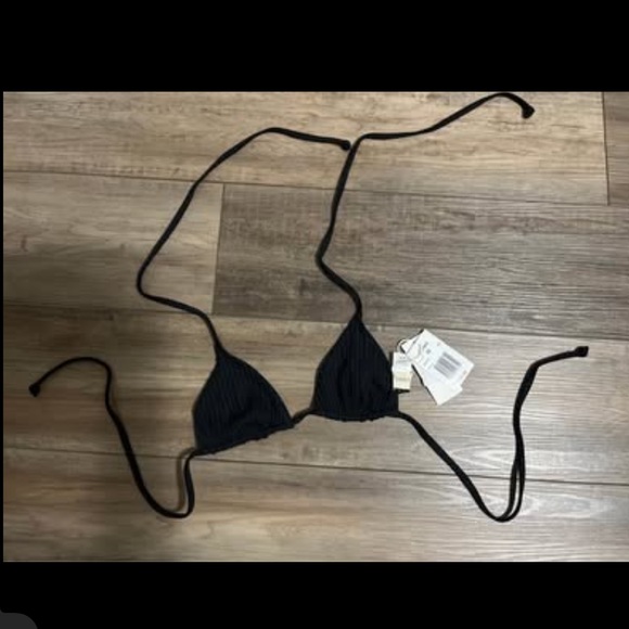 L*Space Black Ribbed Bikini Top - Picture 2 of 3